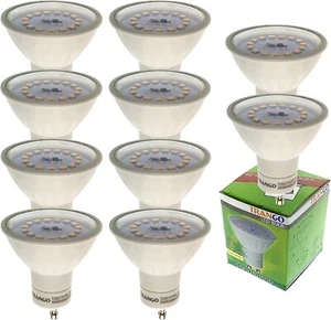 10er Pack 5 Watt GU10 LED Leuchtmittel in 3 Stufen dimmbar TRANGO GU1015SD-10 - Bild 1 von 2