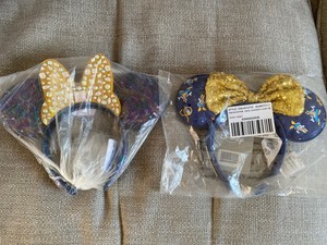Disney World 50th Anniversary Minnie Mouse Loungefly and Jewelled Ears Headbands