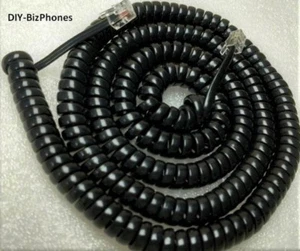 RCA Phone Long Handset Cord 1 2 4 Line Landline ViSys Receiver Curly Black 25Ft - Picture 1 of 4