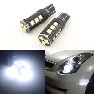2PCS Xenon White 168 W5W LED Position Parking City Lights 194 2825 15-SMD Bulbs - Picture 1 of 10