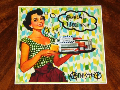 AL JOURGENSEN OF MINISTRY SIGNED MORAL HYGIENE 12X12 ALBUM COVER PHOTO!!! Cover