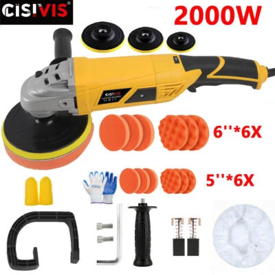 Electric Car Polisher Sander Buffer Polishing Machine Kit 2000W-Variable 7 Speed - Image 1 of 4