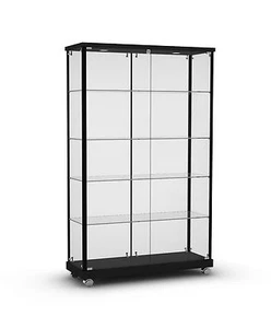 Upright Glass Display Cabinet, Full LED Lighting, Flat Packed & Ready to Ship - Picture 1 of 2