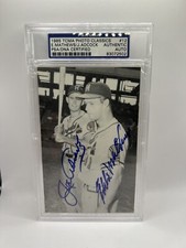 Joe Adcock Eddie Mathews Signed 1985 TCMA Photo Classics #12 Card PSA/DNA Auto