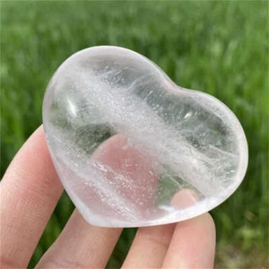 100g Natural clear quartz heart Reiki quartz crystal Decor Healing - Picture 1 of 10