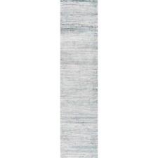 Runner Rug Area Strie Gray/Turquoise 2 ft. x 8 ft. Striped Kitchen Bathroom