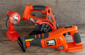 Black & Decker 14.4V Tool Lot Reciprocating, Circular Saws, Work Light - 3 tools - Picture 1 of 4