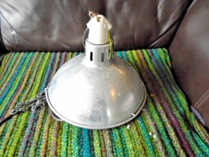 Industrial Aluminium Light Shade Vintage 30cm 12" dia, 18.5cm 7.5" tall - Picture 1 of 7