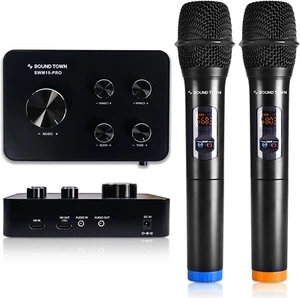 Wireless Microphone Karaoke Mixer System with HD Audio Return Channel, Optica... - Picture 1 of 12
