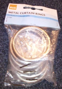6 x Metal Curtain Rings for 28mm Poles Chrome effect - Picture 1 of 1