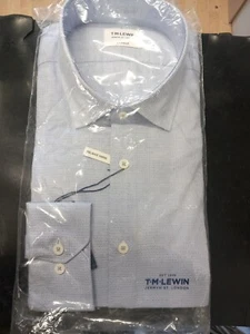 Camicia T.M.Lewin X Large blu testurizzato blu chiaro codice prezzo 44,95 - Foto 1 di 4