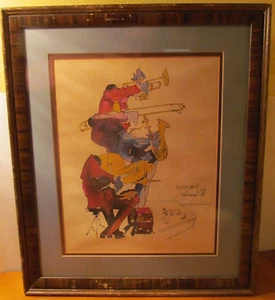Meiersdorff New Orleans Jazz '76 Watercolor Framed Print - Picture 1 of 5