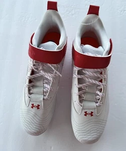 Botines de béisbol moldeados UA Harper 7 Mid RM 3025587-601 para hombre talla 10,5 blancos/rojos - Imagen 1 de 9