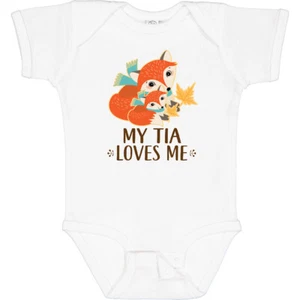 Inktastic My Tia Loves Me Fox Niece Nephew Baby Bodysuit Auntie From Boys Girls - Picture 1 of 8