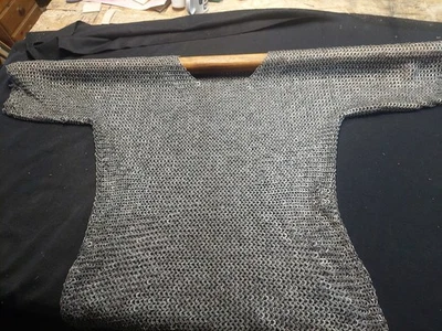 Chaimail (Maille) Haubergeon. 8mm Flat Ring, Riveted. For Reenactment Or LARP. - Image 1 of 3