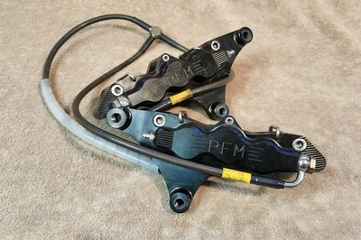 PFM six pot axial calipers 100mm Ohlins fork Yamaha YZF R1 WSBK BSB Honda Suzuki - Image 1 of 4