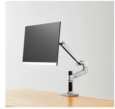 Amazon Basics Tabletop Monitor Hub Arm Mount Aluminize Silver - Image 1 of 4