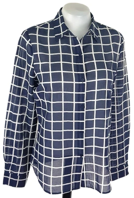 CAMISA BLUSA TOP NOCHE LACOSTE Mujer Azul L/S Semi-Cizalla - S - PVP £95 Foto 1 de 4