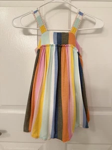 Tahari Girls SZ 4T Sundress Linen Blend Multicolor Striped Girly Party Princess - Picture 1 of 10