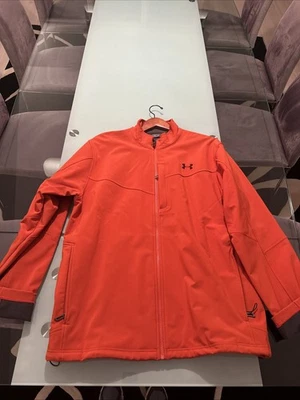 Men's XL Under Armour UA Metal Tactical Softshell Jacket Orange Full Zip Stretch - Image 1 of 4