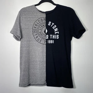 Volcom Stone "True To This" Split Design Women's T-Shirt Gray + Black Sz M / 12 - Picture 1 of 12