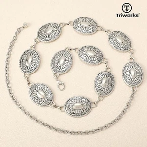 Triworks Western Metall Concho Gürtel für Damen passt Taille 25-29", E-silber - Bild 1 von 6
