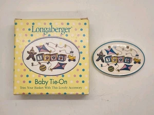NOS Longaberger 1998 Ceramic 1999 Baby Tie-On Basket Charm 36099 in Box - Picture 1 of 5
