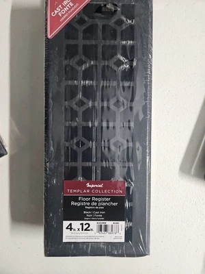 Imperial Templar Collection registro de piso preto 4"X12" ferro fundido Qtd. 4 - Imagem 1 de 4