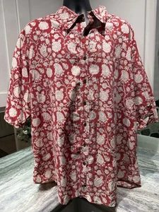 Vintage Polo Jeans Company Ralph Lauren Button Up Floral Paisley Print Shirt 3XT - Picture 1 of 8