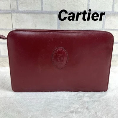 Cartier Cartier Segundo Bolso Clutch Cuero Burdeos Foto 1 de 4