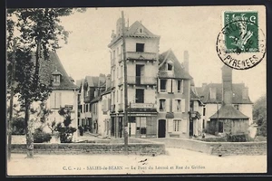 CPA Salies-de-Béarn, Le Pont du Loumé et Rue du Grifton 1908 - Picture 1 of 2