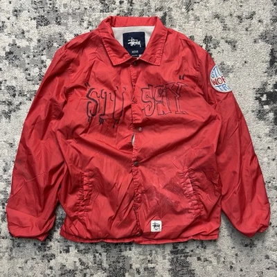 Stussy Windbreaker Snap Coach Jacket World Tribe Size Medium - Image 1 of 4