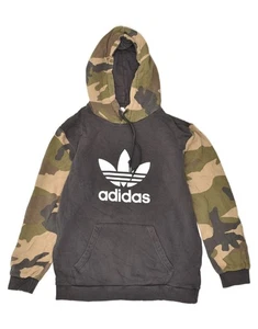 ADIDAS Womens Graphic Sweatshirt Jumper UK 14 Medium Grey Camouflage AF13 - Picture 1 of 3