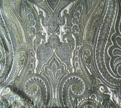 Brunschwig & Fils Aoria Paisley Aqua Green   24"x24" Fabric Remnant - Image 1 of 4