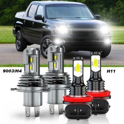 for Honda Ridgeline 2006-2014 LED High Low Beam Headlight+Fog Light Bulbs Kit - Image 1 of 4