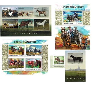 Sellos Caballos año 2017 Serbia Antigua Barbuda Sierra Leona Arte Stamps - Imagen 1 de 1