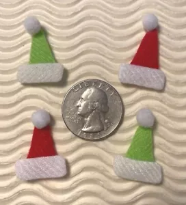 40 pcs x 1" Red Padded Felt Santa Claus Hat Appliques/Christmas X'mas ST187m - Picture 1 of 4
