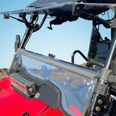 Front Scratch Resistant Flip Windshield Clear For 2014-2025 Honda Pioneer 700 4 - Image 1 of 4