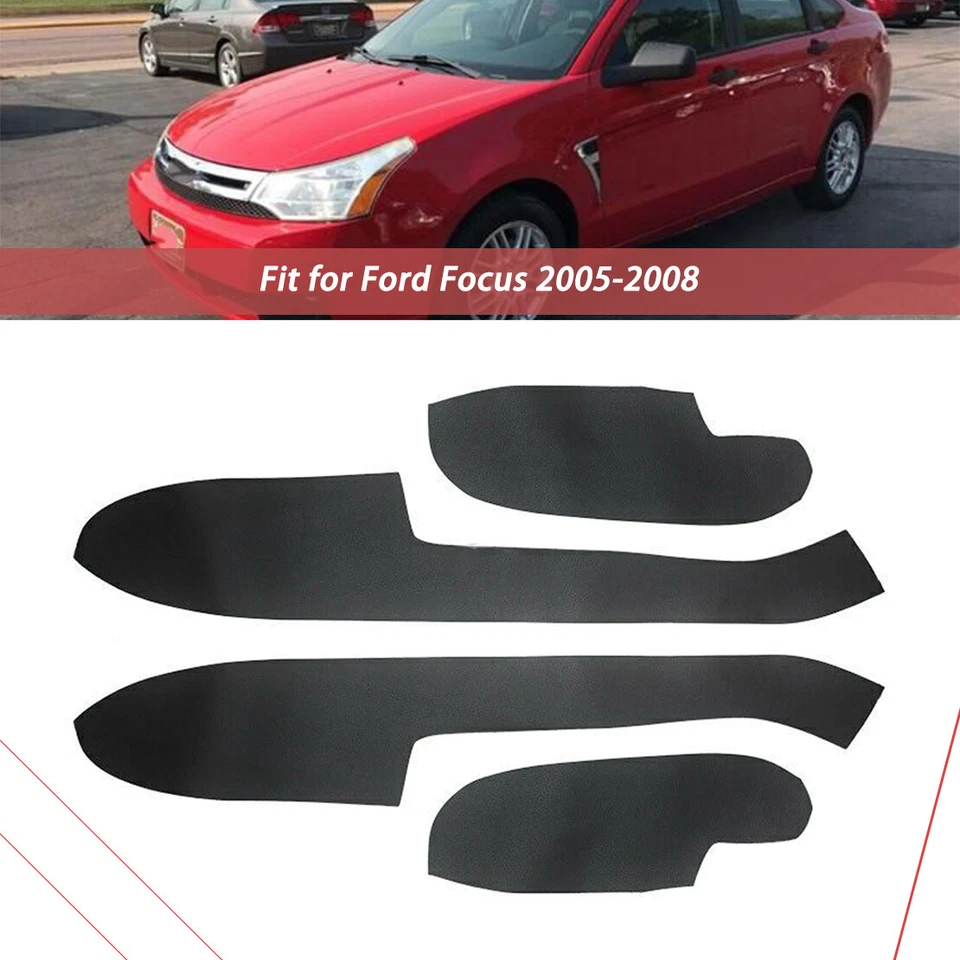 4x Inner Door Panels Armrest Leather Cover Trim for Ford Focus 2005-2008 Black Foto 1 de 1