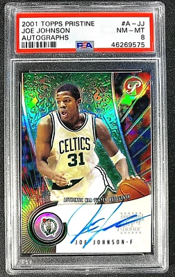 Topps 2001 impecable PSA 8 casi nuevo/como nuevo Joe Johnson automático impecable novato radiocontrol G1307 Foto 1 de 2