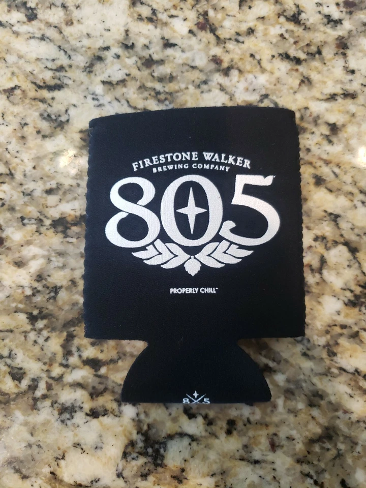 Cerveza cervecera Firestone 805 Koozie negra nueva Foto 1 de 1