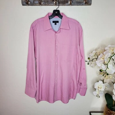 Camisa de vestir para hombre TED BAKER London rosa texturizada con botones talla 16,5 usada Foto 1 de 4