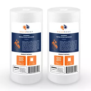2-PACK of Aquaboon Sediment Water Filter Whole House Big Blue 5 Micron 10"x4.5" - Picture 1 of 8