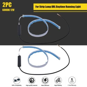 2Pc 60CM Strip Lamp DRL Daytime Running Light Ultra-thin Car Soft Tube Guide LED - Picture 1 of 9