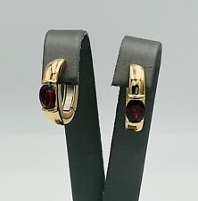 Designer Chaumet 18K Yellow Gold Almadine Garnet Earrings Ladies Estate