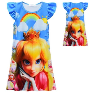 SUMMER Princess Peach Girls Dress Princess Pajama Skirt Skirt Super Mario Dress - Picture 1 of 7