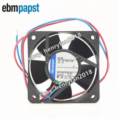 Ebmpapst 612NH Axial Fan 12VDC 2W 166mA 60*60*25mm Electronic device cooling fan - Image 1 of 4