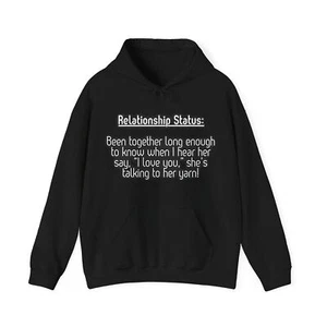 Yarn Whisperer Relationship Status Hoodie - Craft Lover's Comfort Wear | S-5XL - Picture 1 of 21