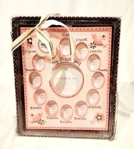 Nuevo marco de fotos Baby Essentials rosa bebés primer año - Tiene capacidad para 13 - Nuevo con etiquetas - Imagen 1 de 1