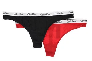Calvine Klein 278081 2 pack womens Thong Black/ red size Large - Picture 1 of 1
